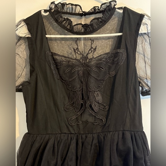 Hysteria Butterfly Appliqué Tulle Mini Dress Sz 6 – Romantic Gothic Fairytale - Picture 4 of 9